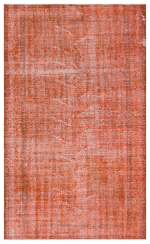 Orange Over Dyed Vintage Rug 5'0'' x 8'3'' ft 153 x 251 cm