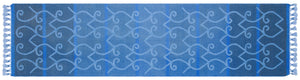 Geometric Design Blue Hand Knotted Kilim Runner 2'6'' x 9'10'' ft 77 x 300 cm