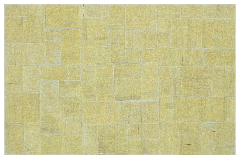 Natural Vintage Hemp Patchwork Rug 4'3'' x 6'5'' ft 130 x 196 cm