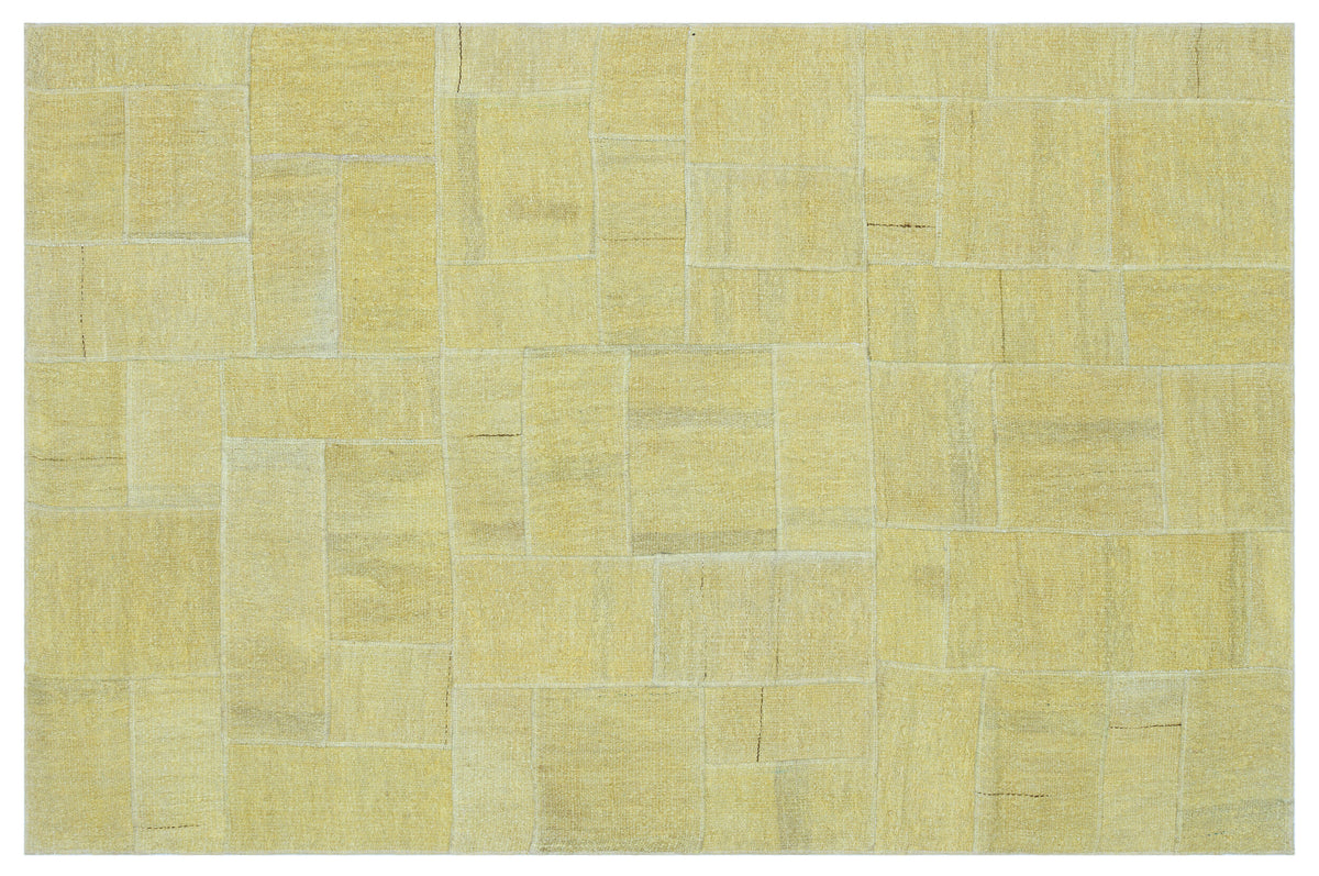 Natural Vintage Hemp Patchwork Rug 4&#39;3&#39;&#39; x 6&#39;5&#39;&#39; ft 130 x 196 cm