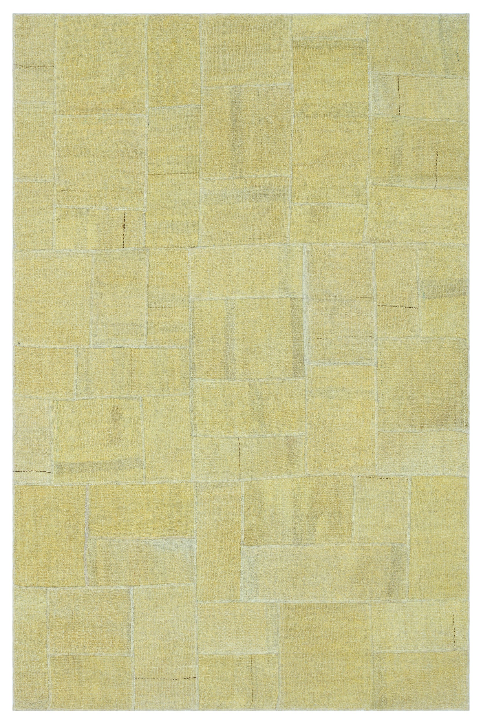 Natural Vintage Hemp Patchwork Rug 4'3'' x 6'5'' ft 130 x 196 cm