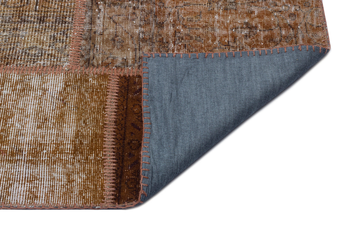 Brown Over Dyed Patchwork Unique Rug 9&#39;1&#39;&#39; x 12&#39;0&#39;&#39; ft 277 x 366 cm