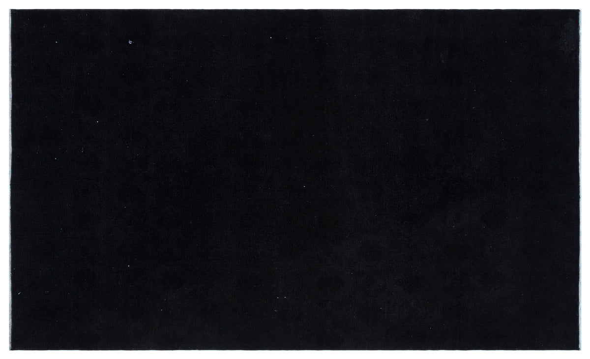 Black Over Dyed Vintage Rug 4&#39;9&#39;&#39; x 7&#39;10&#39;&#39; ft 145 x 240 cm