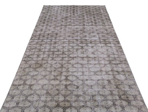 Gray Over Dyed Vintage Rug 4'11'' x 8'6'' ft 149 x 258 cm