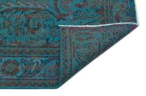 Traditional Design Indigo Blue Over Dyed Vintage Rug 5'10'' x 9'8'' ft 178 x 295 cm