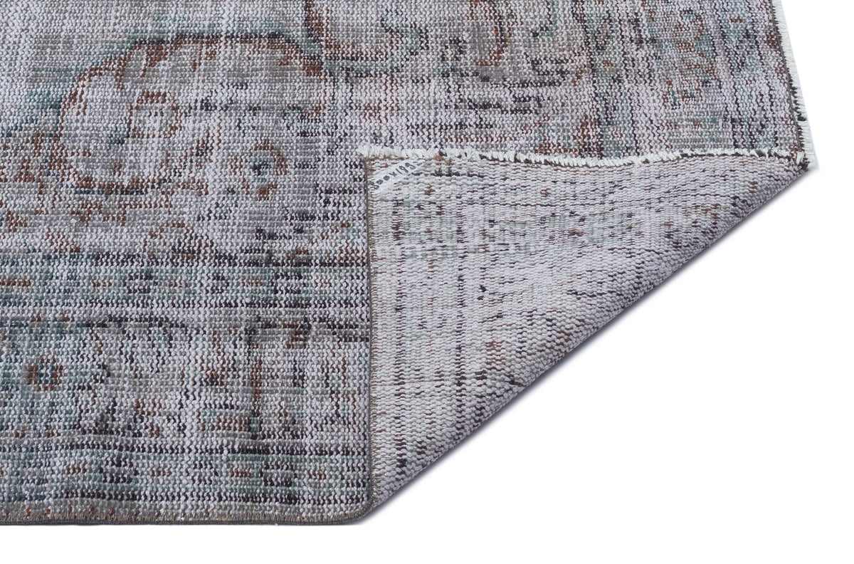 Gray Over Dyed Vintage Rug 6&#39;2&#39;&#39; x 9&#39;7&#39;&#39; ft 187 x 293 cm