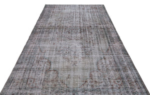 Gray Over Dyed Vintage Rug 6'2'' x 9'7'' ft 187 x 293 cm