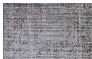 Gray Over Dyed Vintage Rug 6'2'' x 9'7'' ft 187 x 293 cm