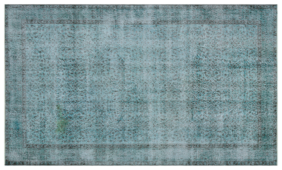 Retro Design Stone Blue Over Dyed Vintage Rug 5&#39;3&#39;&#39; x 8&#39;10&#39;&#39; ft 160 x 270 cm