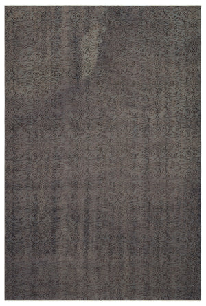 Gray Over Dyed Vintage Rug 5'11'' x 8'7'' ft 180 x 262 cm