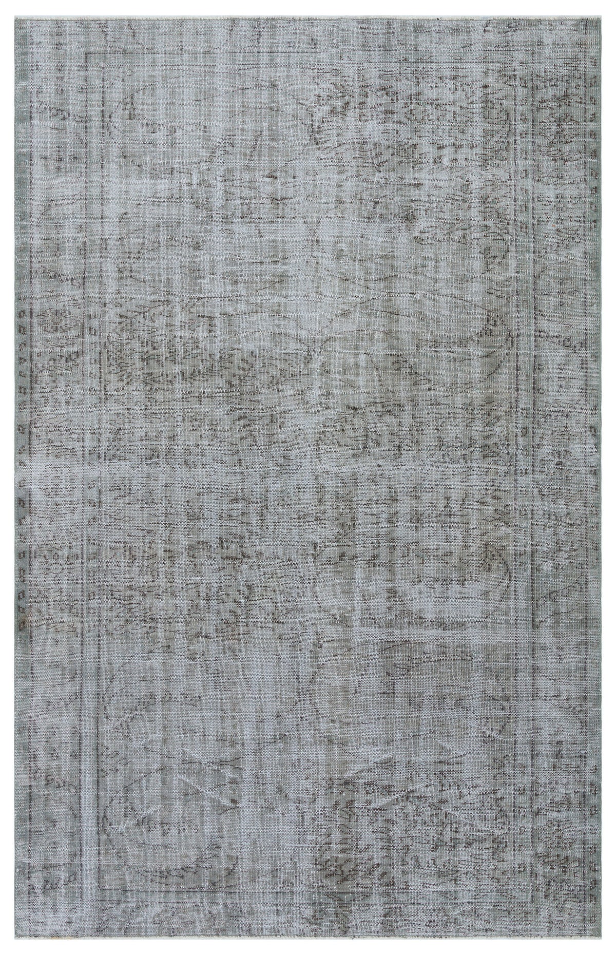 Gray Over Dyed Vintage Rug 5&#39;6&#39;&#39; x 8&#39;6&#39;&#39; ft 168 x 260 cm