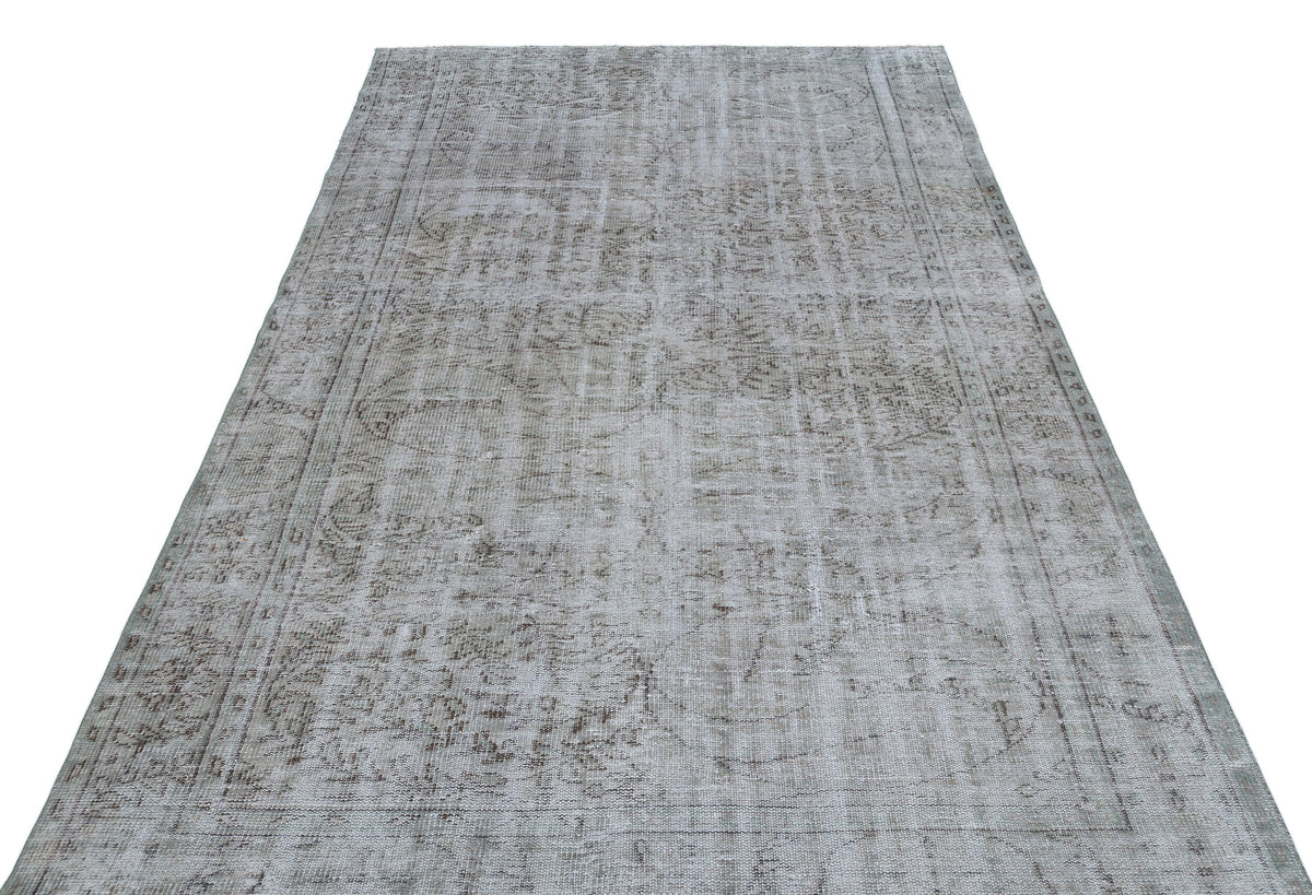 Gray Over Dyed Vintage Rug 5&#39;6&#39;&#39; x 8&#39;6&#39;&#39; ft 168 x 260 cm