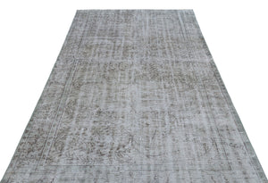 Gray Over Dyed Vintage Rug 5'6'' x 8'6'' ft 168 x 260 cm