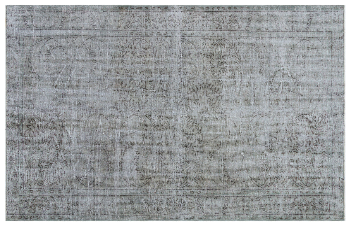 Gray Over Dyed Vintage Rug 5&#39;6&#39;&#39; x 8&#39;6&#39;&#39; ft 168 x 260 cm