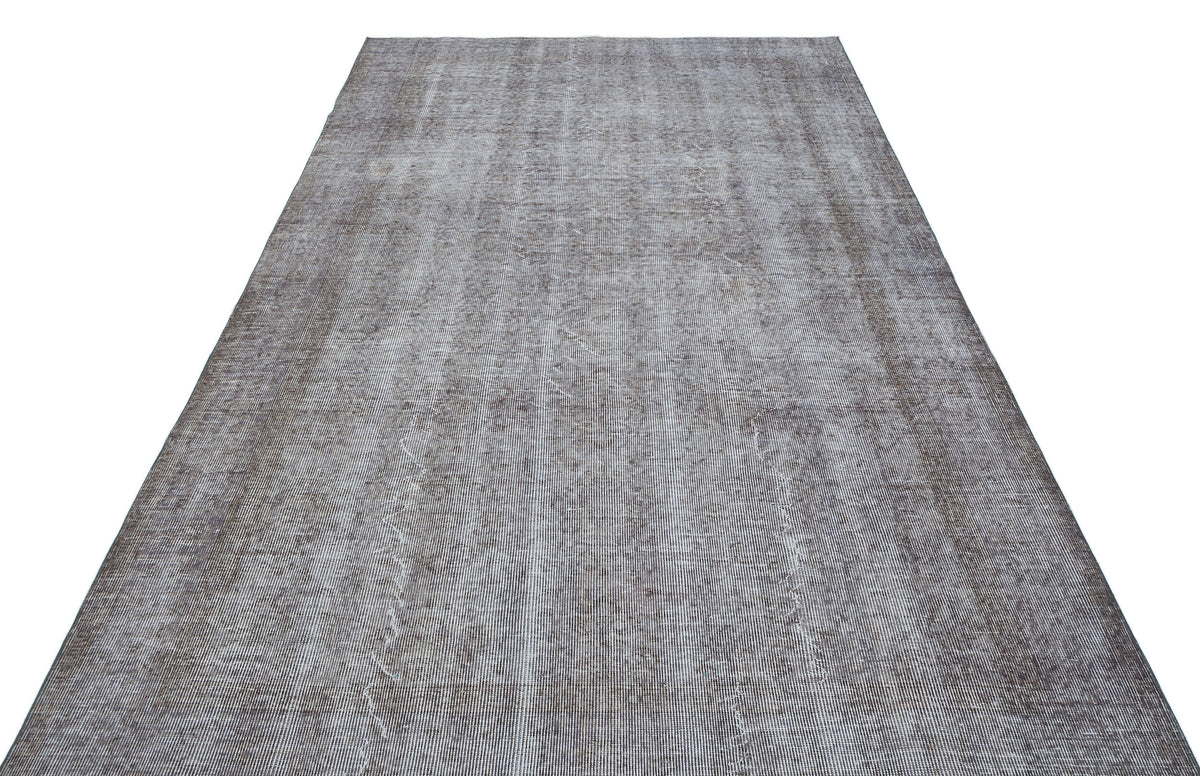 Gray Over Dyed Vintage Rug 5&#39;11&#39;&#39; x 9&#39;3&#39;&#39; ft 181 x 283 cm