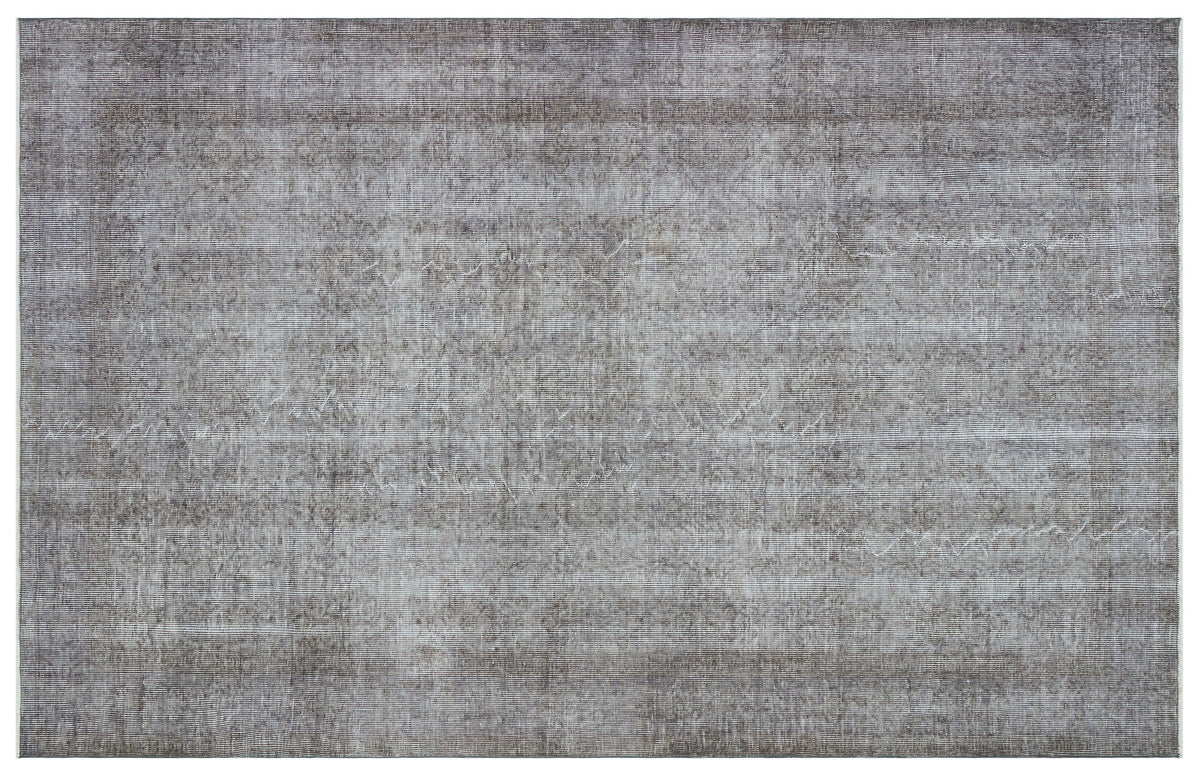 Gray Over Dyed Vintage Rug 5&#39;11&#39;&#39; x 9&#39;3&#39;&#39; ft 181 x 283 cm