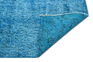 Turquoise Over Dyed Vintage Rug 7'4'' x 10'0'' ft 223 x 306 cm