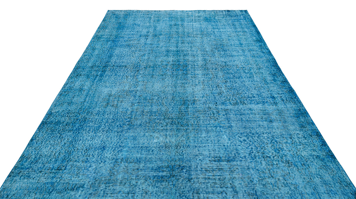 Turquoise Over Dyed Vintage Rug 7&#39;4&#39;&#39; x 10&#39;0&#39;&#39; ft 223 x 306 cm