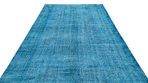 Turquoise Over Dyed Vintage Rug 7'4'' x 10'0'' ft 223 x 306 cm