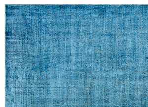 Turquoise Over Dyed Vintage Rug 7'4'' x 10'0'' ft 223 x 306 cm