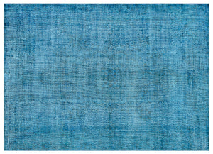 Turquoise Over Dyed Vintage Rug 7'4'' x 10'0'' ft 223 x 306 cm