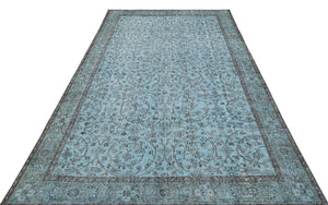 Retro Design Stone Blue Over Dyed Vintage Rug 6'2'' x 9'8'' ft 189 x 294 cm