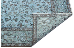 Retro Design Stone Blue Over Dyed Vintage Rug 6'2'' x 9'8'' ft 189 x 294 cm