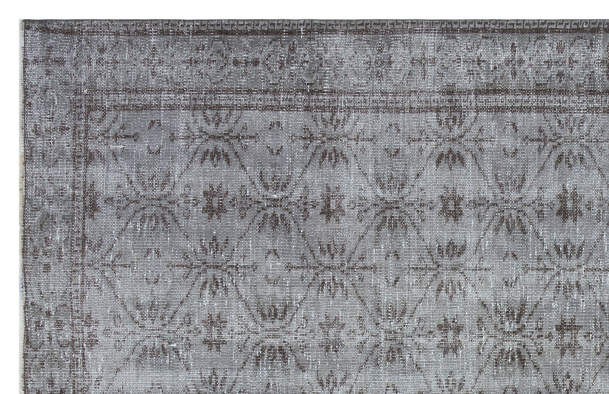 Gray Over Dyed Vintage Rug 5&#39;5&#39;&#39; x 8&#39;8&#39;&#39; ft 166 x 265 cm