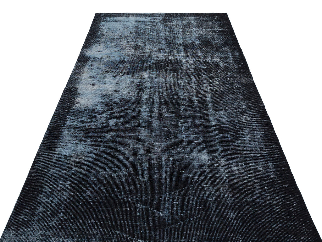 Black Over Dyed Vintage Rug 4'12'' x 8'8'' ft 152 x 265 cm