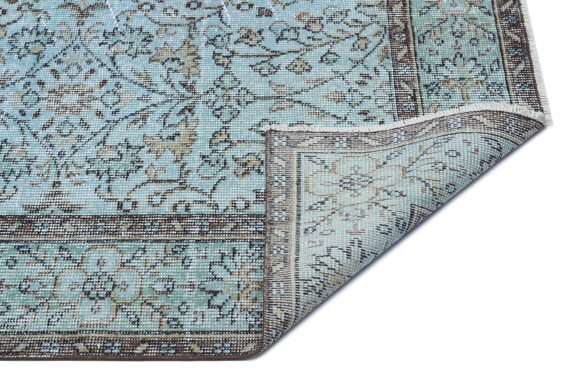 Retro Design Stone Blue Over Dyed Vintage Rug 5&#39;7&#39;&#39; x 9&#39;1&#39;&#39; ft 171 x 278 cm