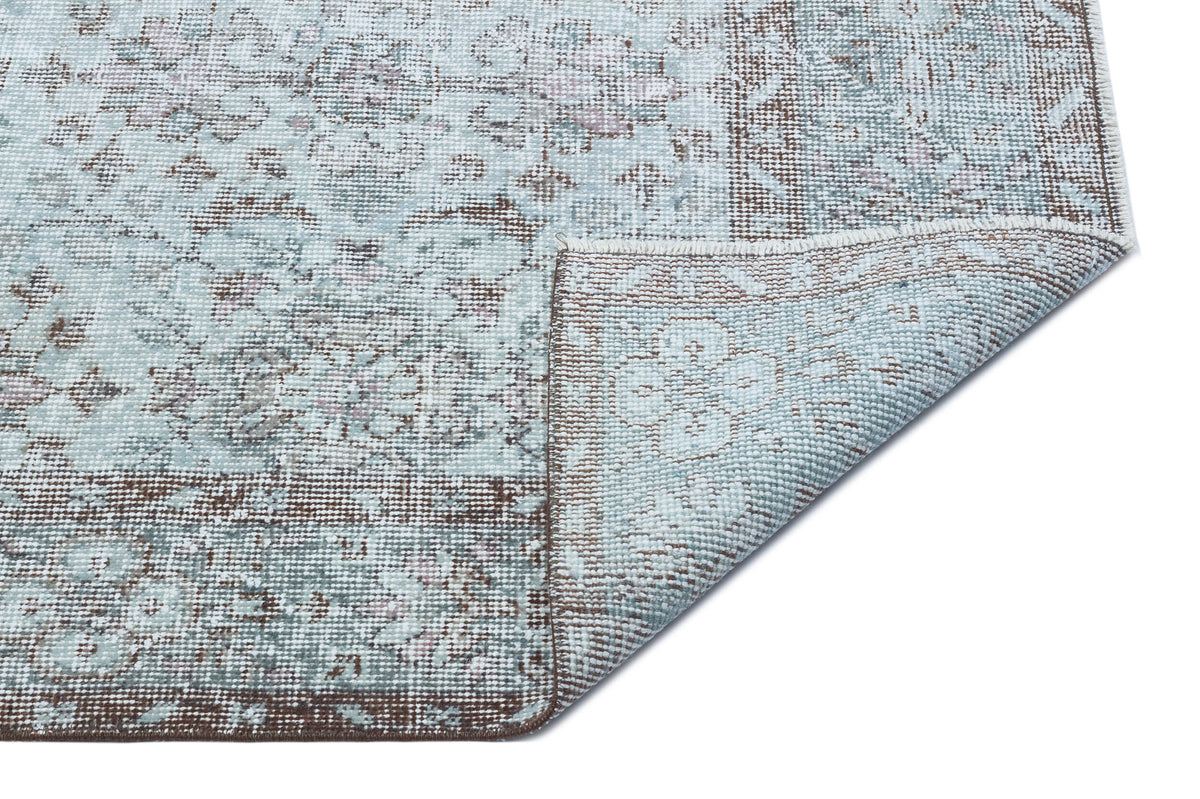 Retro Design Stone Blue Over Dyed Vintage Rug 5&#39;8&#39;&#39; x 9&#39;11&#39;&#39; ft 172 x 301 cm