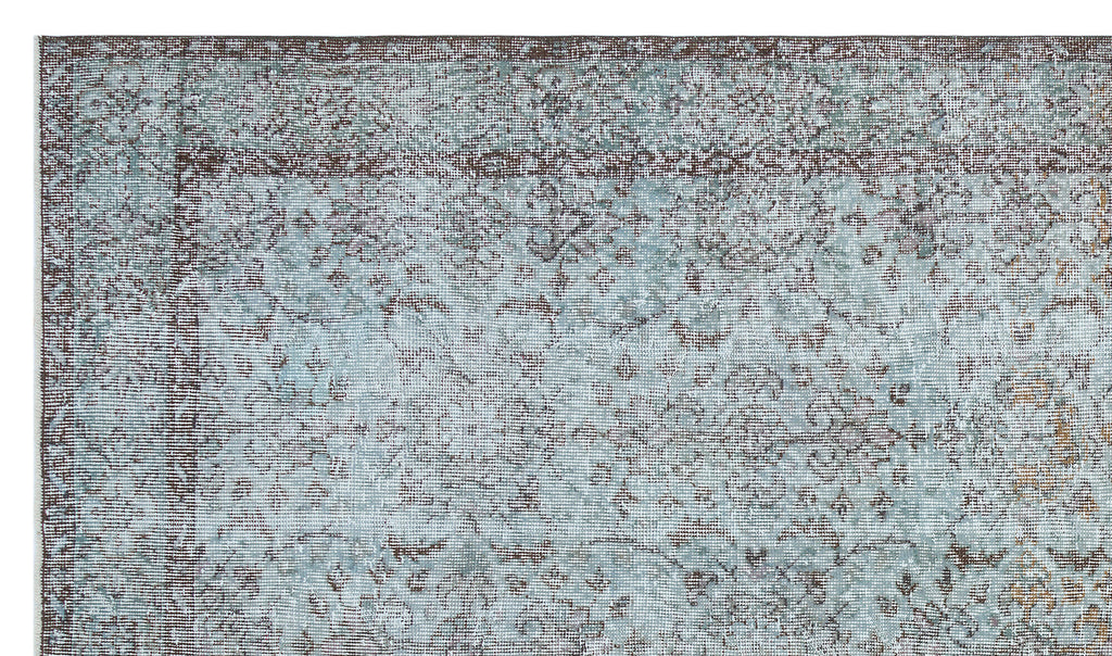 Retro Design Stone Blue Over Dyed Vintage Rug 5'8'' x 9'11'' ft 172 x 301 cm