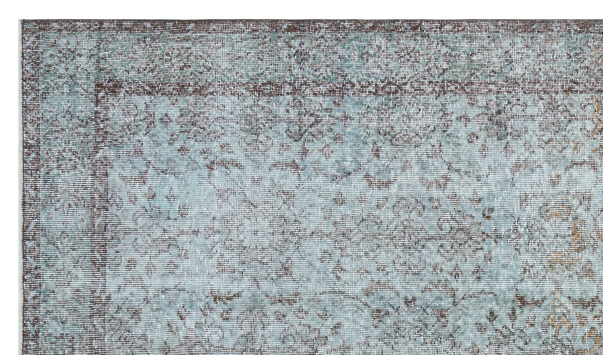 Retro Design Stone Blue Over Dyed Vintage Rug 5&#39;8&#39;&#39; x 9&#39;11&#39;&#39; ft 172 x 301 cm