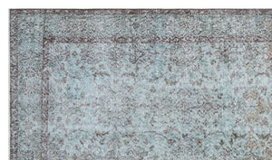 Retro Design Stone Blue Over Dyed Vintage Rug 5'8'' x 9'11'' ft 172 x 301 cm