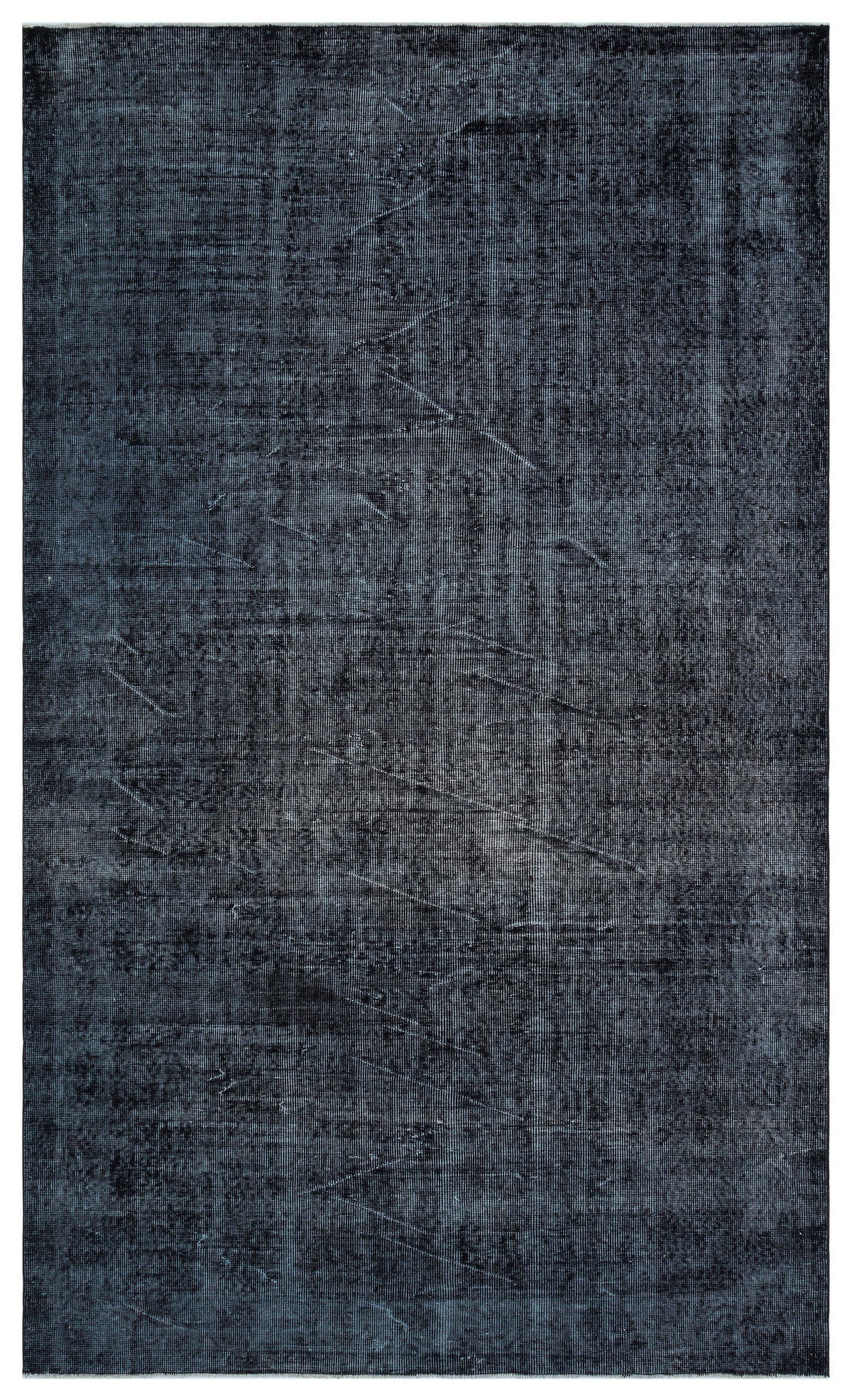 Black Over Dyed Vintage Rug 5&#39;10&#39;&#39; x 9&#39;9&#39;&#39; ft 177 x 296 cm