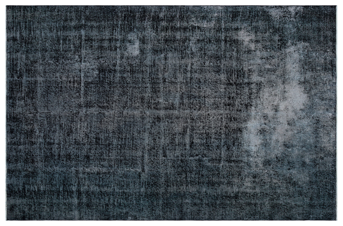 Black Over Dyed Vintage Rug 6&#39;8&#39;&#39; x 10&#39;2&#39;&#39; ft 202 x 310 cm