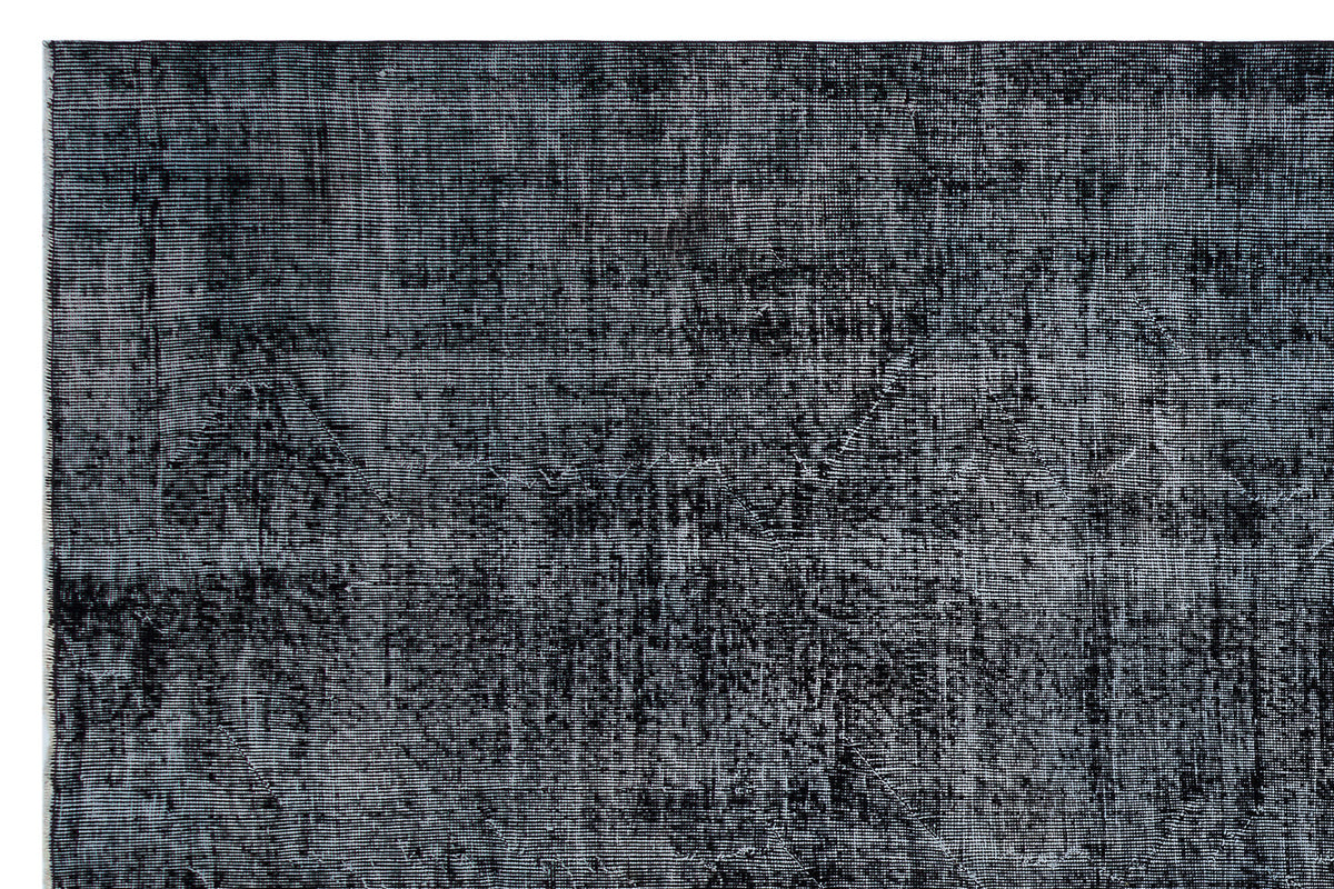 Black Over Dyed Vintage Rug 6&#39;9&#39;&#39; x 10&#39;3&#39;&#39; ft 205 x 312 cm