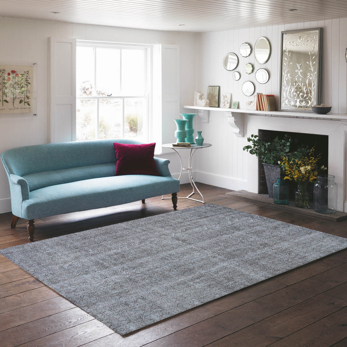 Gray Over Dyed Rug | Plain Rug | Turkish Rug | Hand Weaving Rug  | Bedroom Rug | Wool Rug | Vintage Rug | Tumbled Rug  | Naturel Rug | Boho Rug I 5&#39;10&#39;&#39; x 9&#39;4&#39;&#39; ft 177 x 285 cm