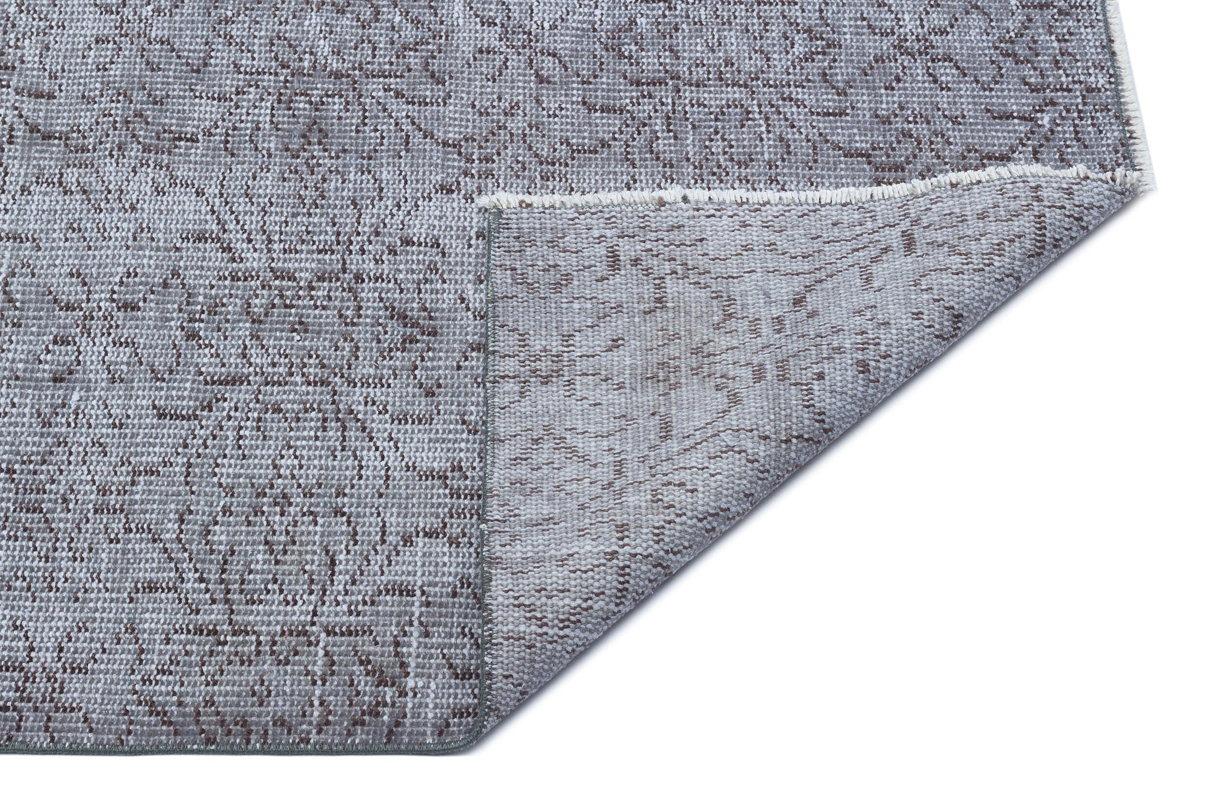 Gray Over Dyed Rug | Plain Rug | Turkish Rug | Hand Weaving Rug  | Bedroom Rug | Wool Rug | Vintage Rug | Tumbled Rug  | Naturel Rug | Boho Rug I 5'10'' x 9'4'' ft 177 x 285 cm
