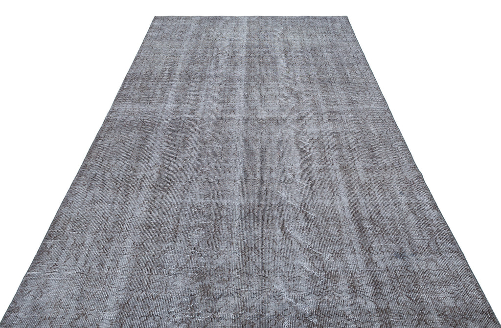Gray Over Dyed Rug | Plain Rug | Turkish Rug | Hand Weaving Rug  | Bedroom Rug | Wool Rug | Vintage Rug | Tumbled Rug  | Naturel Rug | Boho Rug I 5'10'' x 9'4'' ft 177 x 285 cm
