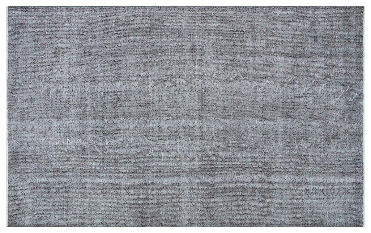 Gray Over Dyed Rug | Plain Rug | Turkish Rug | Hand Weaving Rug  | Bedroom Rug | Wool Rug | Vintage Rug | Tumbled Rug  | Naturel Rug | Boho Rug I 5&#39;10&#39;&#39; x 9&#39;4&#39;&#39; ft 177 x 285 cm