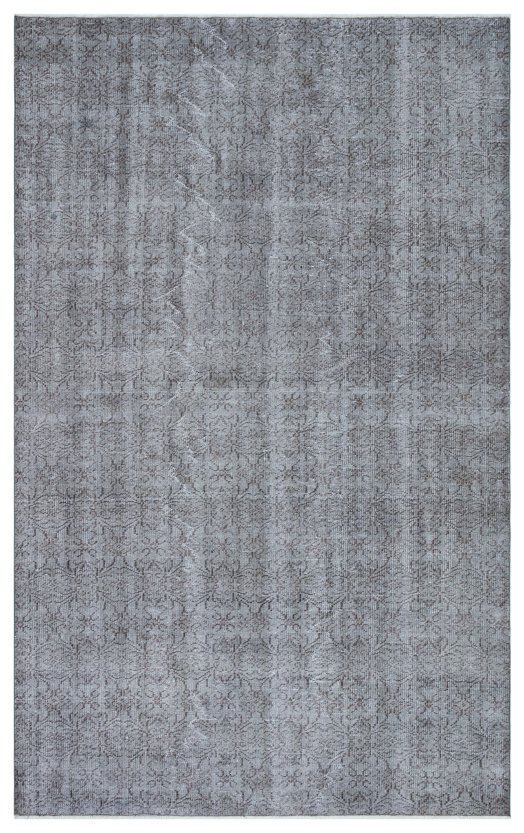 Gray Over Dyed Rug | Plain Rug | Turkish Rug | Hand Weaving Rug  | Bedroom Rug | Wool Rug | Vintage Rug | Tumbled Rug  | Naturel Rug | Boho Rug I 5'10'' x 9'4'' ft 177 x 285 cm