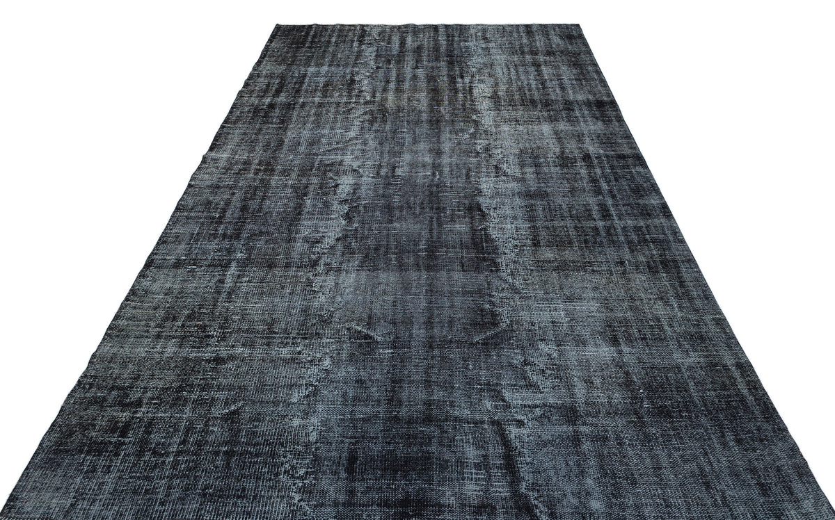 Gray Over Dyed Vintage Rug 6&#39;2&#39;&#39; x 9&#39;6&#39;&#39; ft 187 x 290 cm