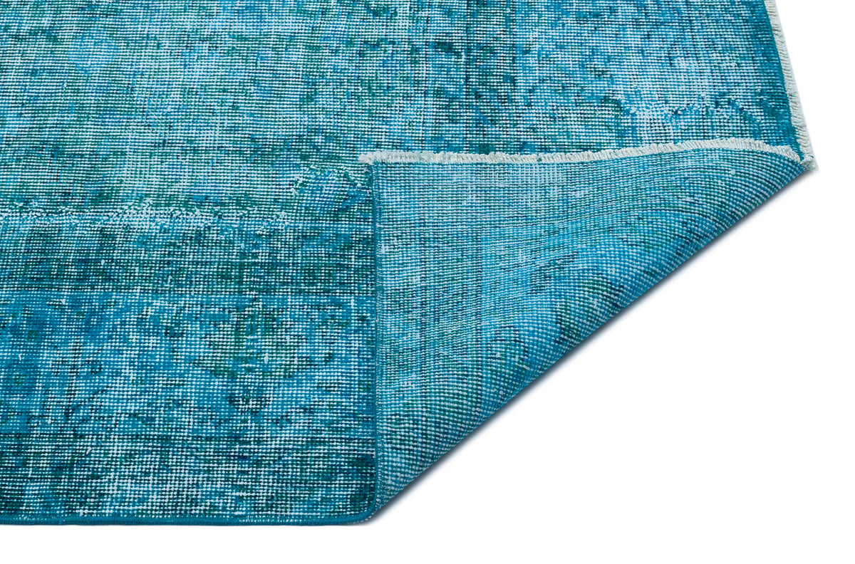 Turquoise Over Dyed Vintage Rug 6&#39;12&#39;&#39; x 10&#39;0&#39;&#39; ft 213 x 306 cm