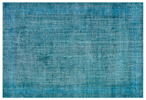 Turquoise Over Dyed Vintage Rug 6'12'' x 10'0'' ft 213 x 306 cm