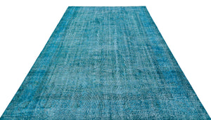 Turquoise Over Dyed Vintage Rug 6'12'' x 10'0'' ft 213 x 306 cm