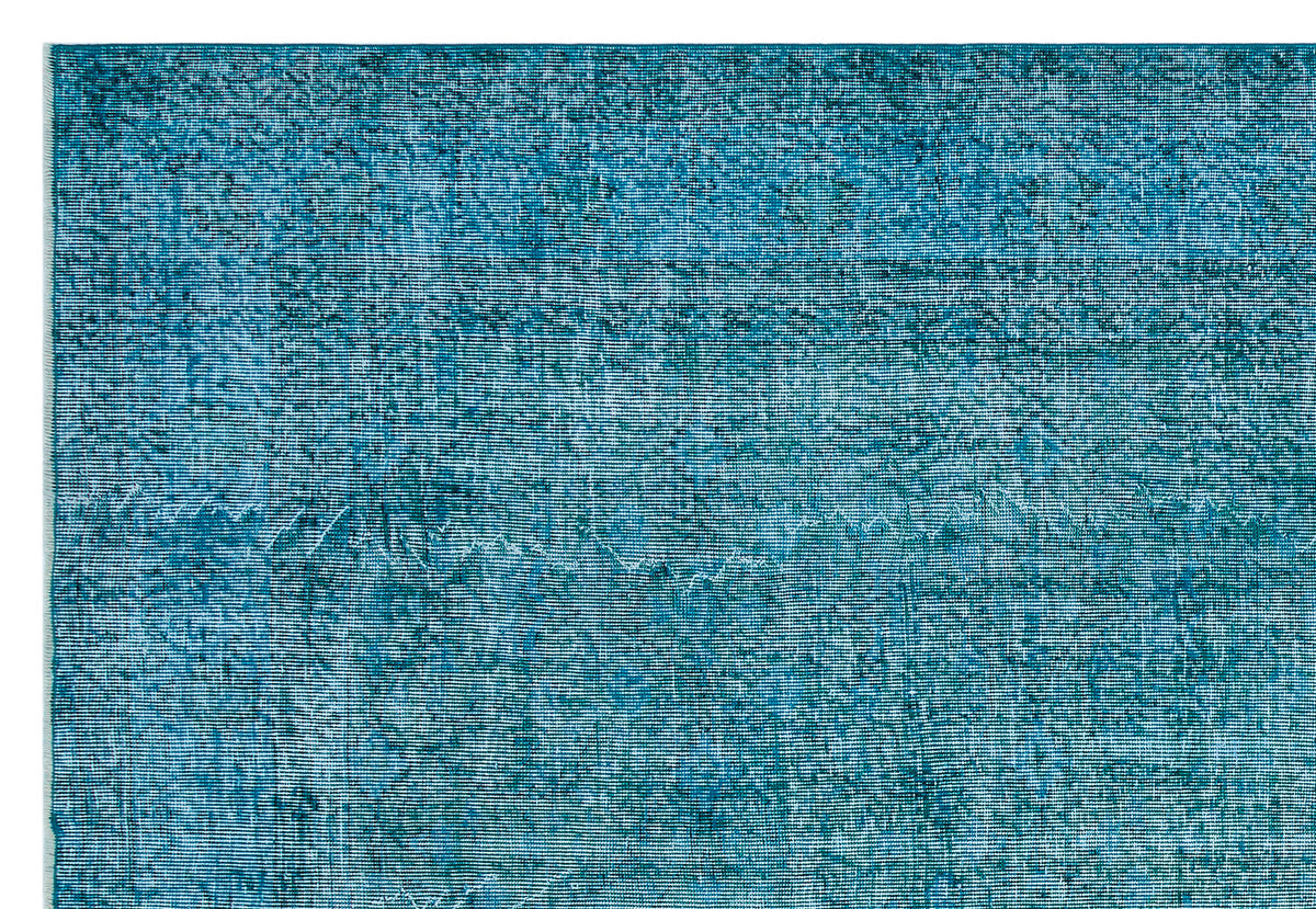 Turquoise Over Dyed Vintage Rug 6&#39;12&#39;&#39; x 10&#39;0&#39;&#39; ft 213 x 306 cm