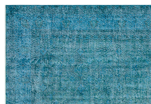 Turquoise Over Dyed Vintage Rug 6'12'' x 10'0'' ft 213 x 306 cm