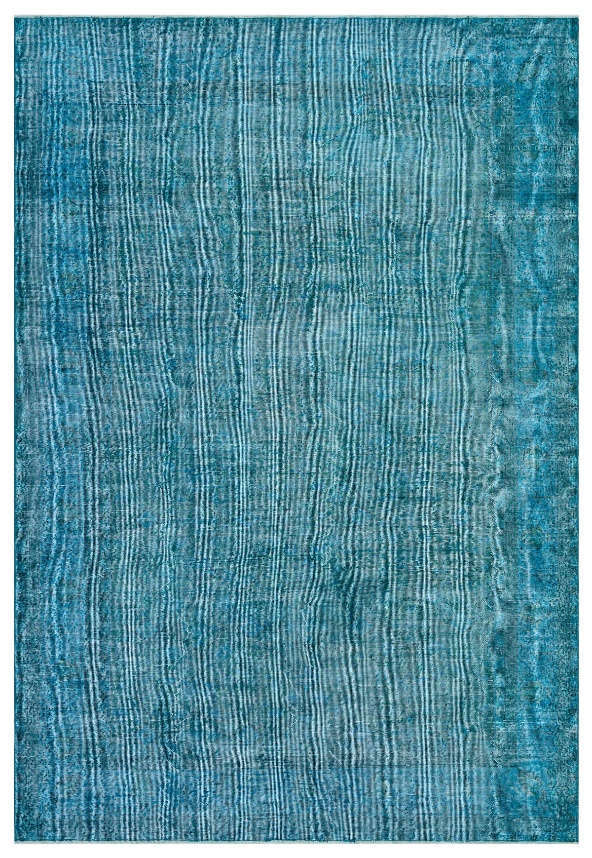 Turquoise Over Dyed Vintage Rug 6&#39;12&#39;&#39; x 10&#39;0&#39;&#39; ft 213 x 306 cm