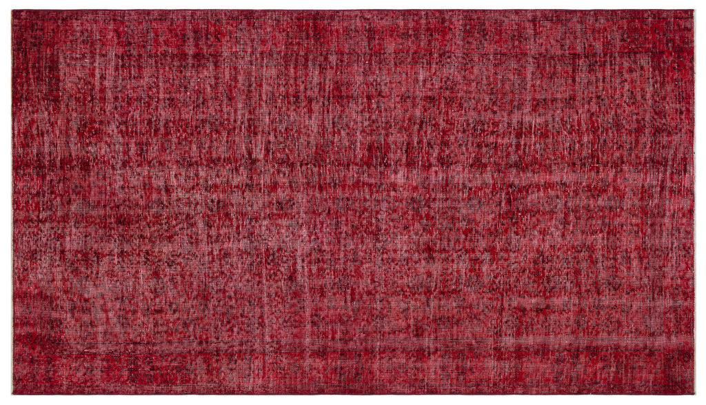 Red Over Dyed Vintage Rug 5'0'' x 8'11'' ft 153 x 272 cm